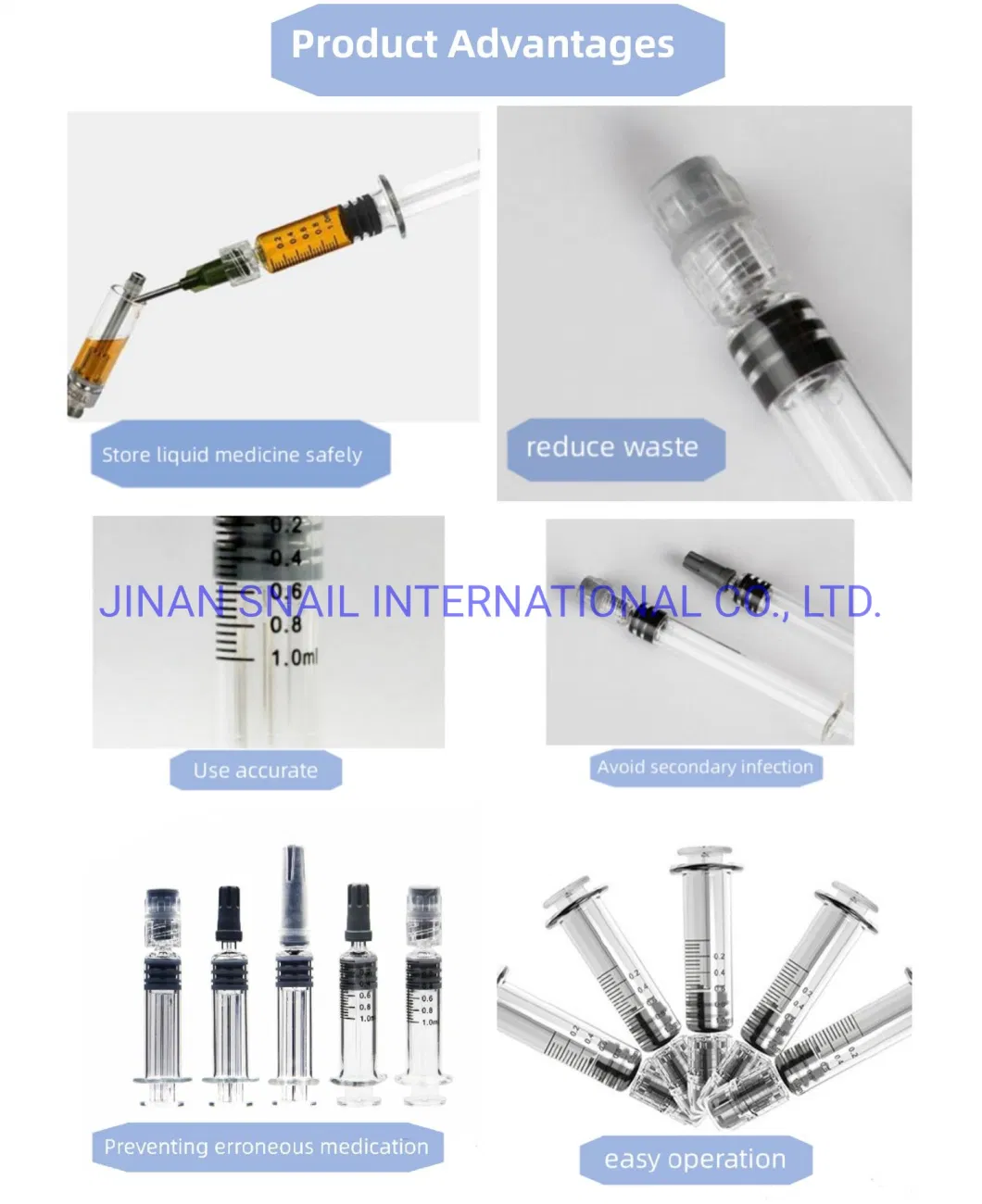 1ml 2.25ml 3ml Cosmetic Pre-Filled Syringes for Skin Care