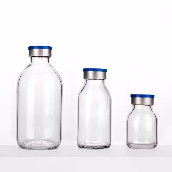 Moulded Saline Pharmaceutical Soda Lime Glass Bottle Vials for Injection
